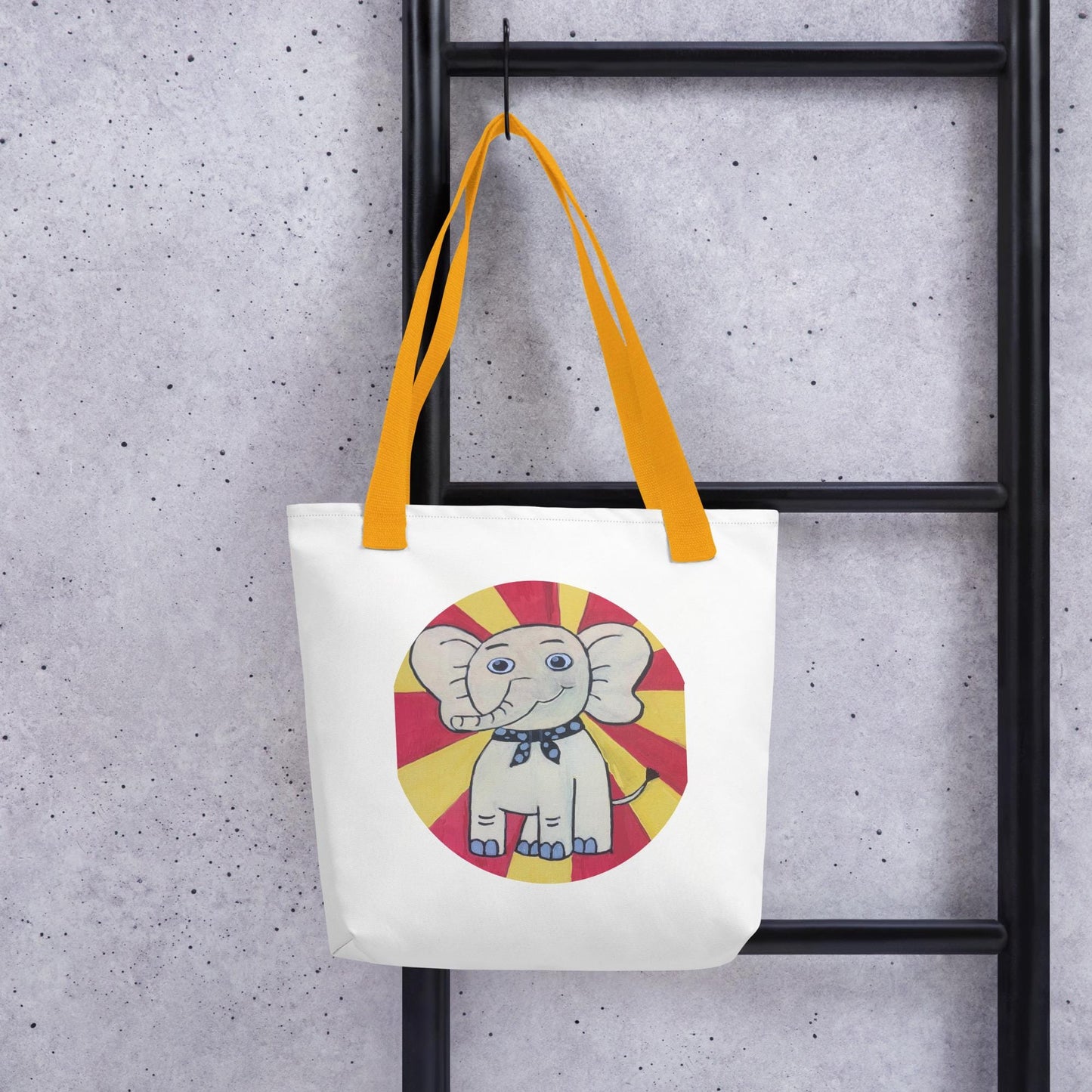 Elefante Grunge Tote Bag - GrungePup Whimsical Eco Shopper