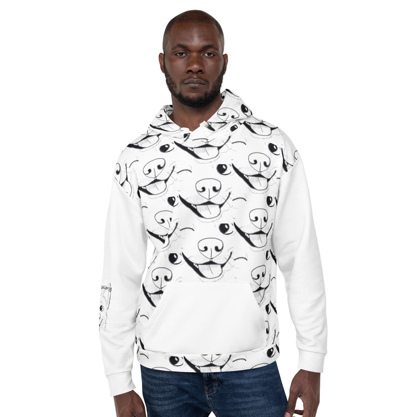 All-Over Print Kangaroo Hoodie - GrungePup Logo Cute Vet Gift