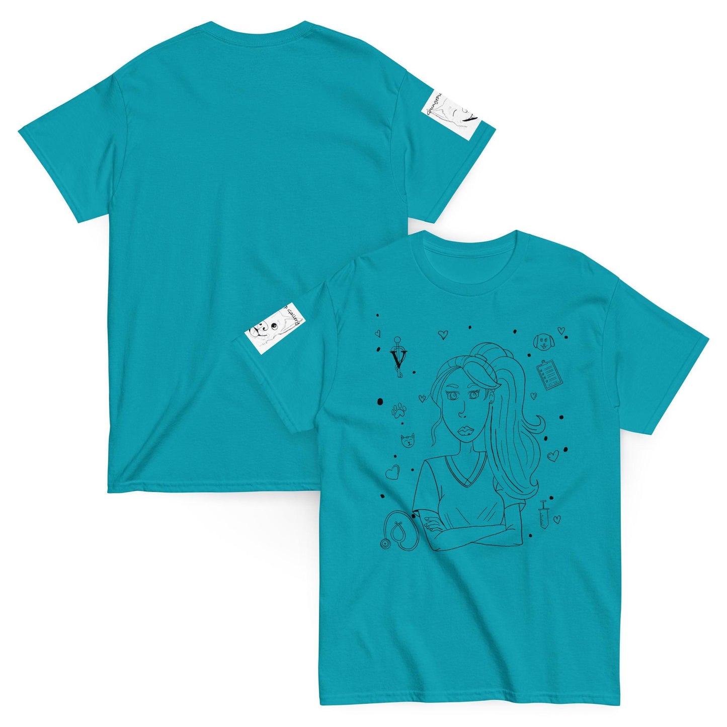 Vet Vibe Girl T-Shirt - GrungePup Sassy Vet Icon