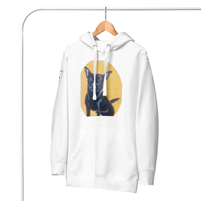 Mathis with Background Hoodie - GrungePup Detailed Grunge Art