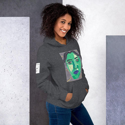 Envious Gaze Hoodie Background - GrungePup Green Gace Edgy Print