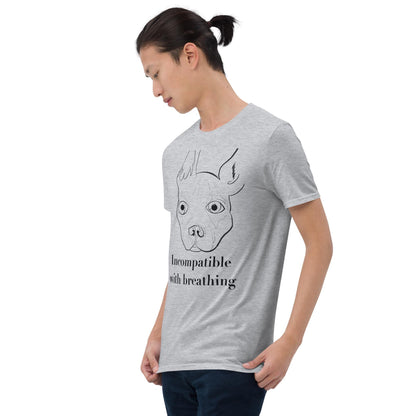 Incompatible With Breathing T-Shirt Black Ink - GrungePup Funny Vet Pun
