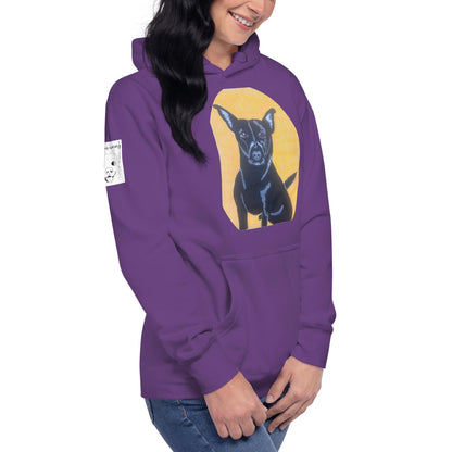 Mathis with Background Hoodie - GrungePup Detailed Grunge Art