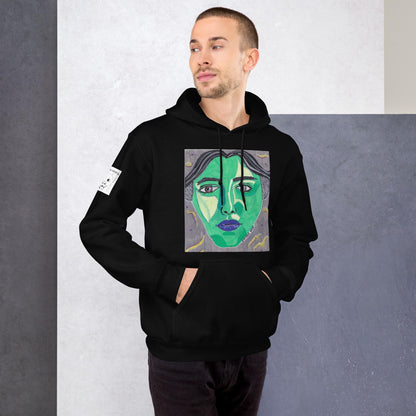 Envious Gaze Hoodie Background - GrungePup Green Gace Edgy Print