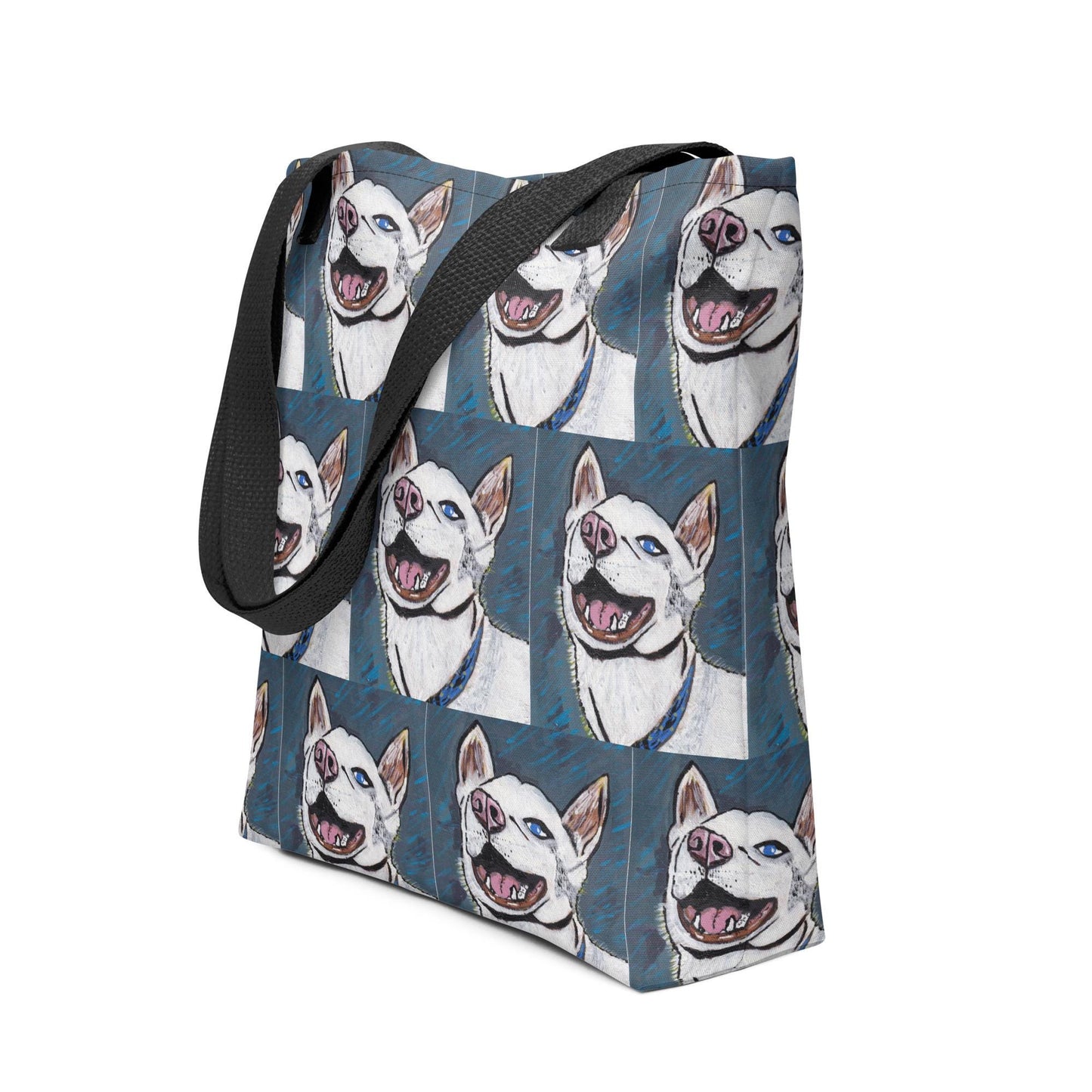 Patterned Nico Face Tote - GrungePup Joyful Husky Repeat