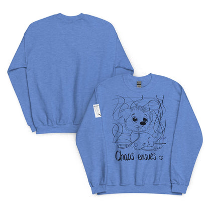 Chaos Ensues Black Sweatshirt - GrungePup Chaotic Vet Edge