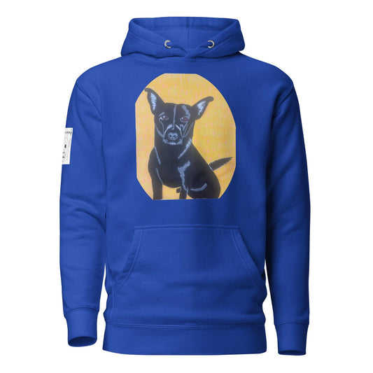 Mathis with Background Hoodie - GrungePup Detailed Grunge Art