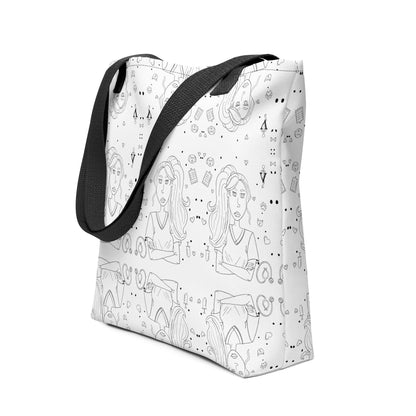 Vet Vibe Patterned Tote Bag - GrungePup Sassy Vet Repeating Design