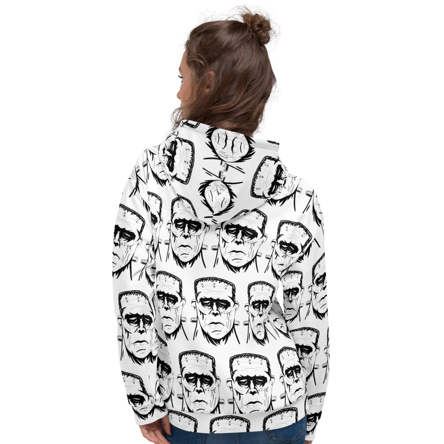 Frank's Monster All Over Print Hoodie - GrungePup Spooky Outsider Art