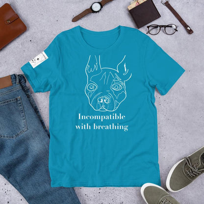 Incompatible With Breathing T-Shirt White Ink - Grungepup Funny Vet Pun