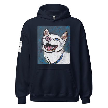 Nico Face Hoodie -GrungePup Joyful Husky Pet Portrait