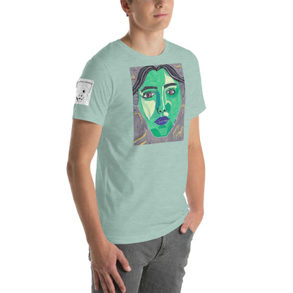 Envious Gaze T-Shirt Background- GrungePup Green Face Edgy Print