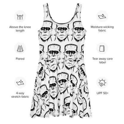 Frank's Monster Skater Dress - GrungePup Spooky Outsider Art