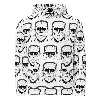 Frank's Monster All Over Print Hoodie - GrungePup Spooky Outsider Art