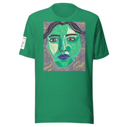 Envious Gaze T-Shirt Background- GrungePup Green Face Edgy Print