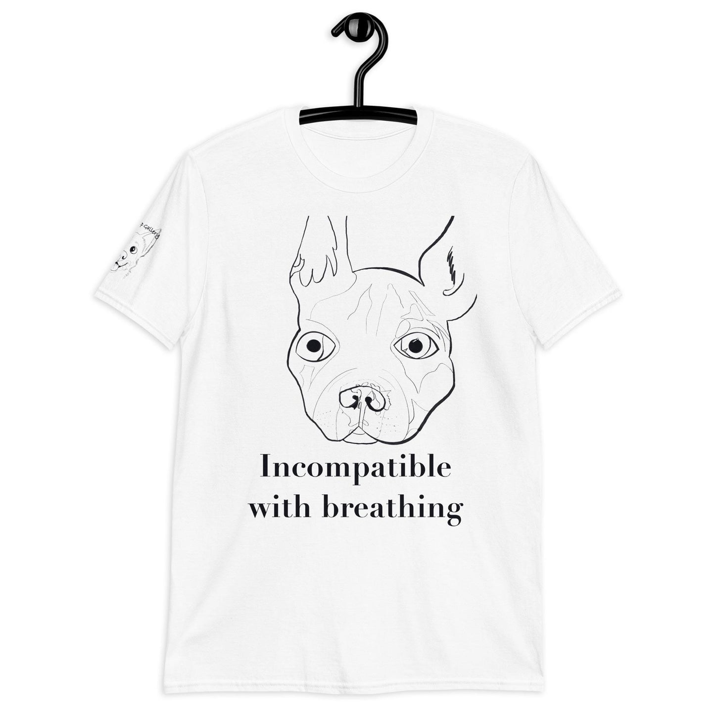 Incompatible With Breathing T-Shirt Black Ink - GrungePup Funny Vet Pun