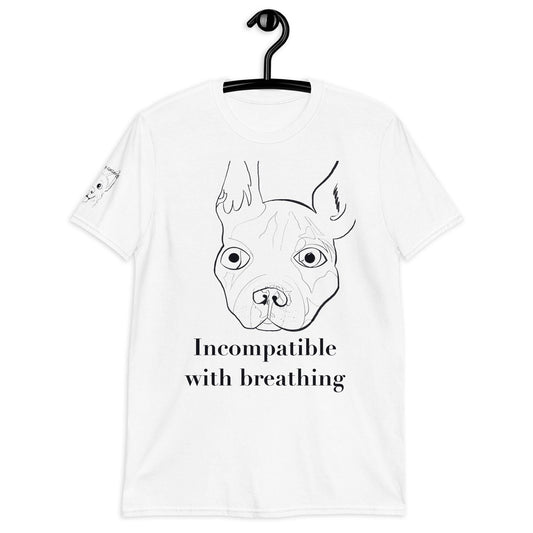 Incompatible With Breathing T-Shirt Black Ink - GrungePup Funny Vet Pun