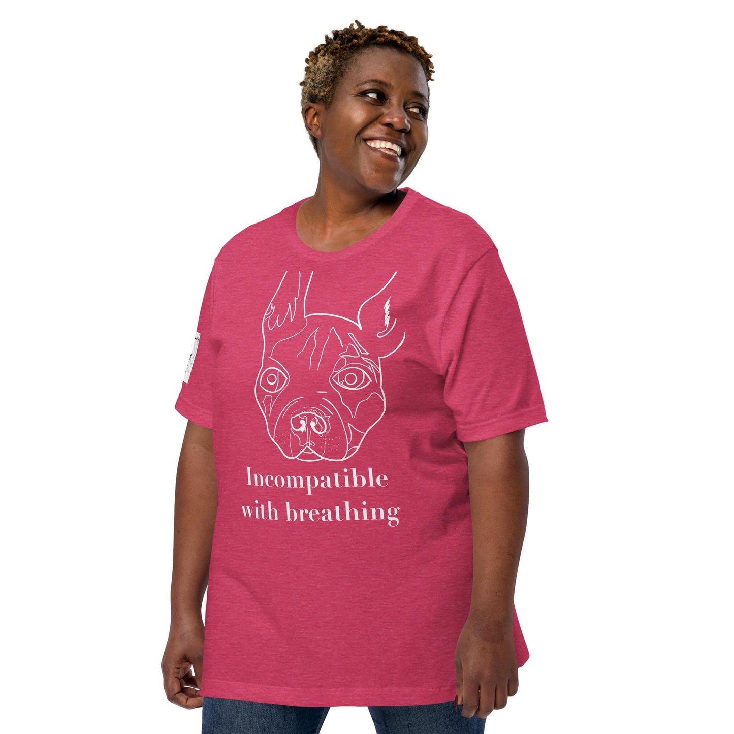 Incompatible With Breathing T-Shirt White Ink - Grungepup Funny Vet Pun