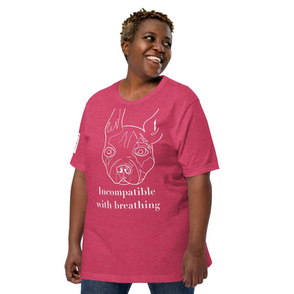 Incompatible With Breathing T-Shirt White Ink - Grungepup Funny Vet Pun