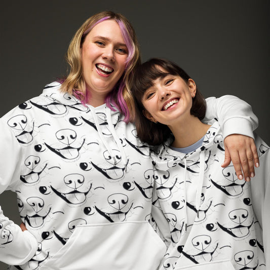 All-Over Print Kangaroo Hoodie - GrungePup Logo Cute Vet Gift