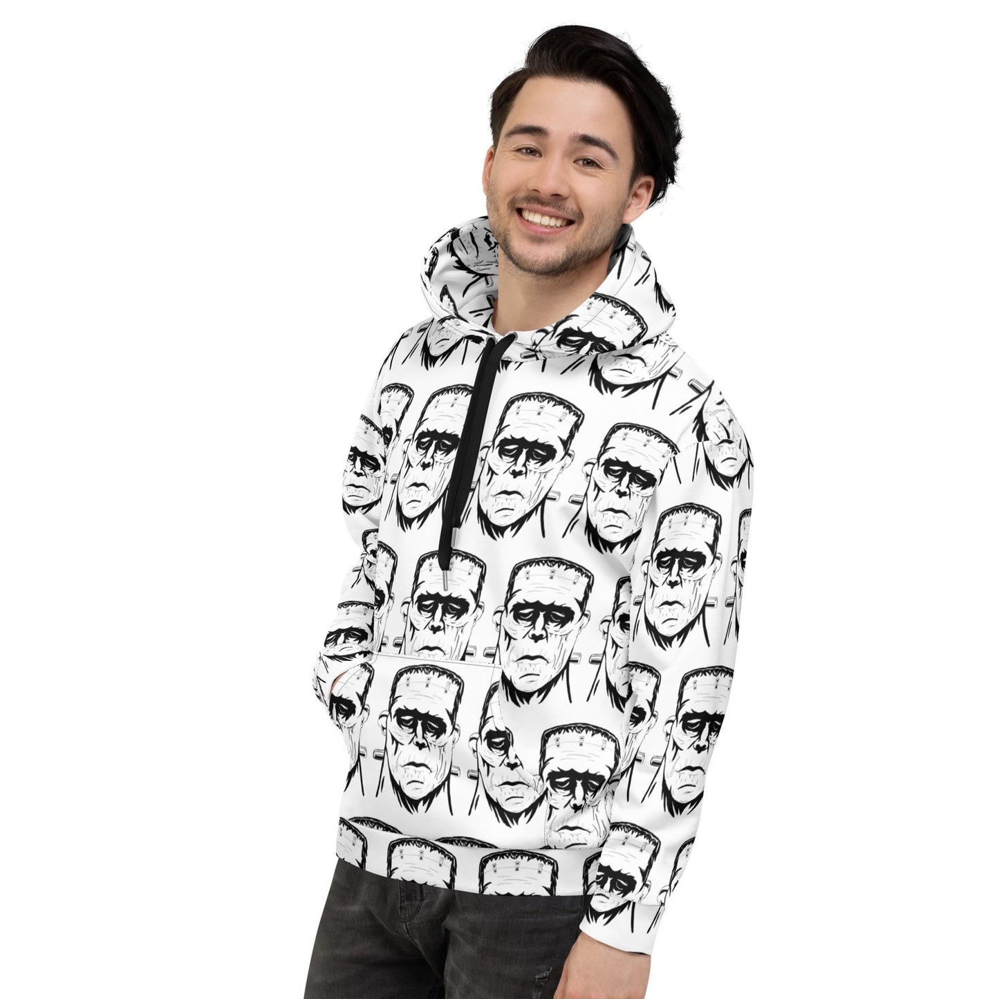 Frank's Monster All Over Print Hoodie - GrungePup Spooky Outsider Art
