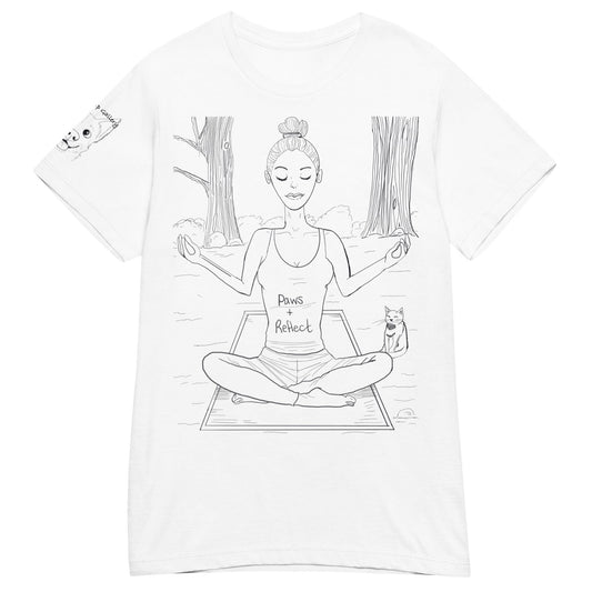Paws and Reflect T-Shirt - GrungePup Zen Yoga Pet Pun