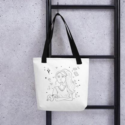 Vet Vibe Single Image Vet Girl Tote Bag - GrungePup Sassy Vet Icon