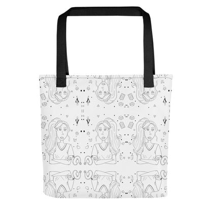 Vet Vibe Patterned Tote Bag - GrungePup Sassy Vet Repeating Design