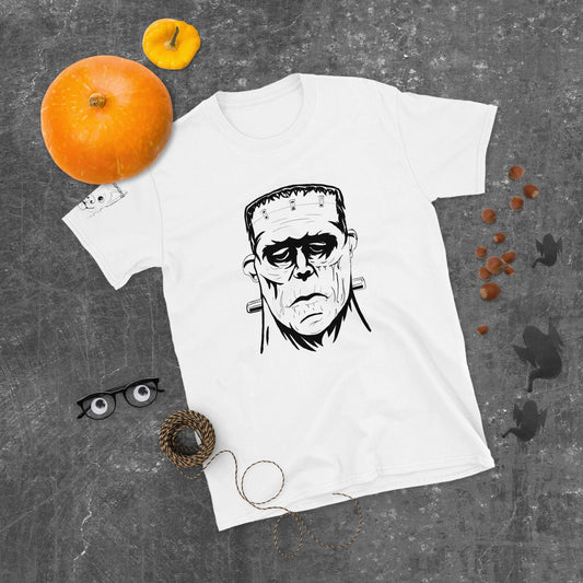 Frank's Monster T-Shirt - GrungePup Frankenstein Face Pencil Art Tee