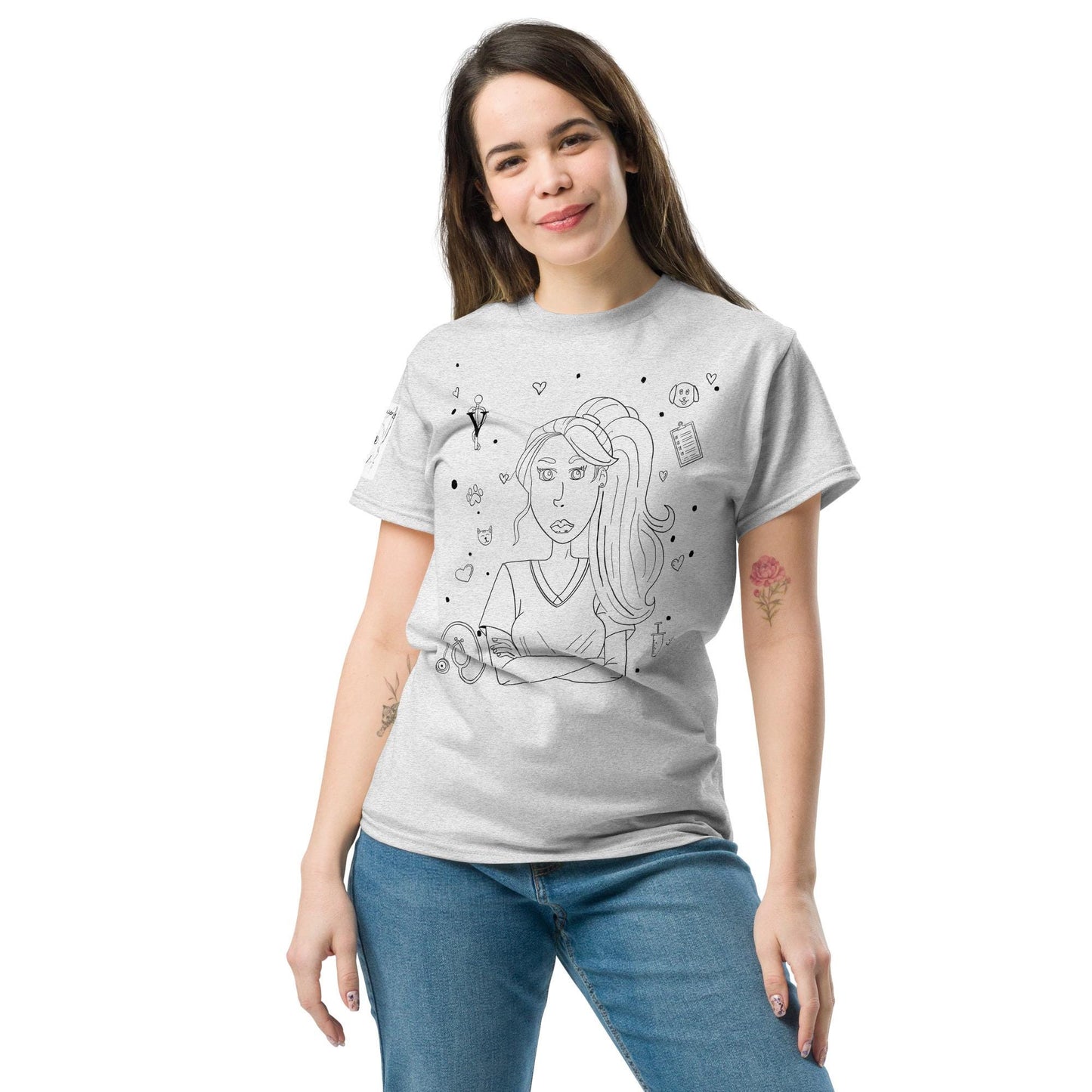 Vet Vibe Girl T-Shirt - GrungePup Sassy Vet Icon