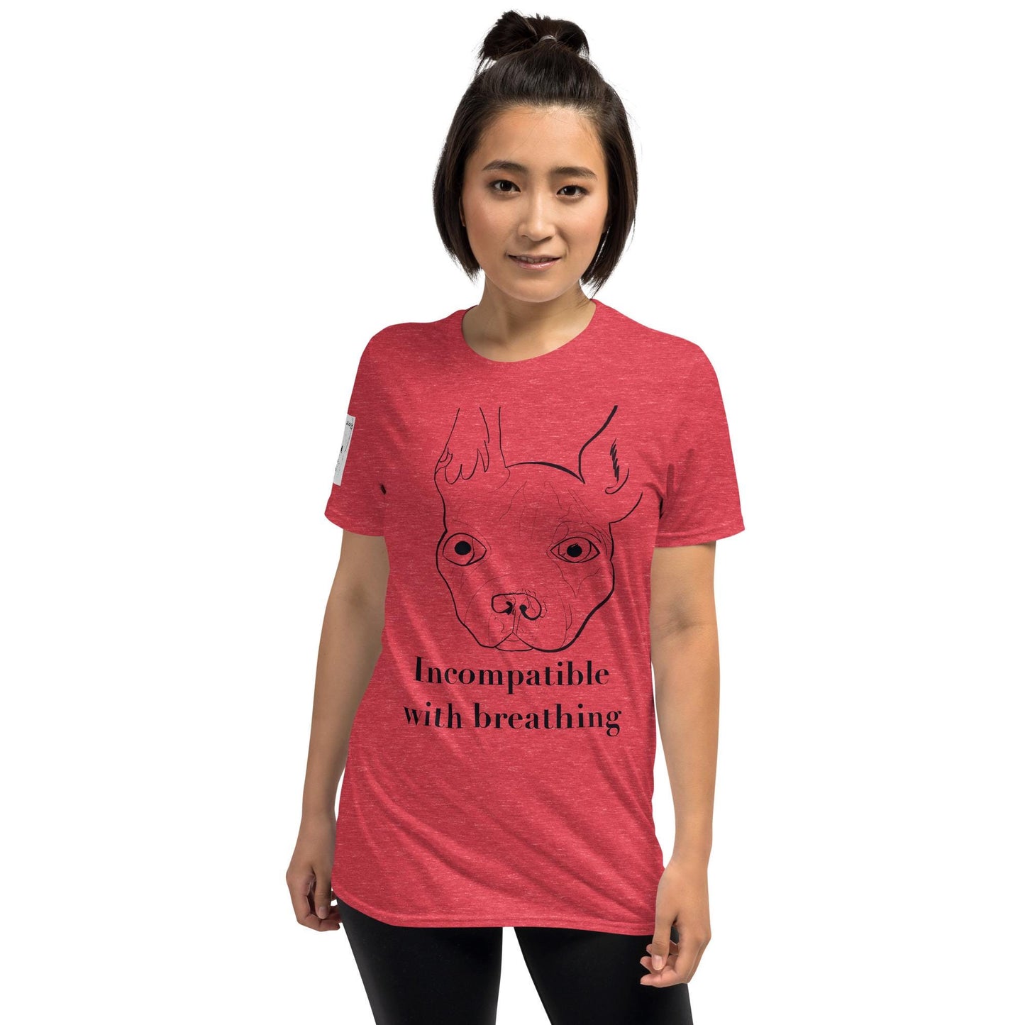 Incompatible With Breathing T-Shirt Black Ink - GrungePup Funny Vet Pun