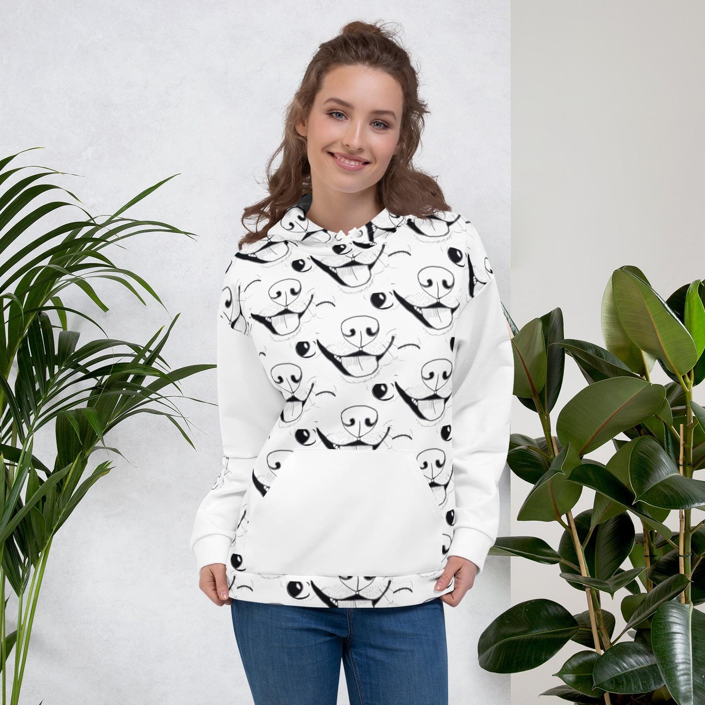All-Over Print Kangaroo Hoodie - GrungePup Logo Cute Vet Gift