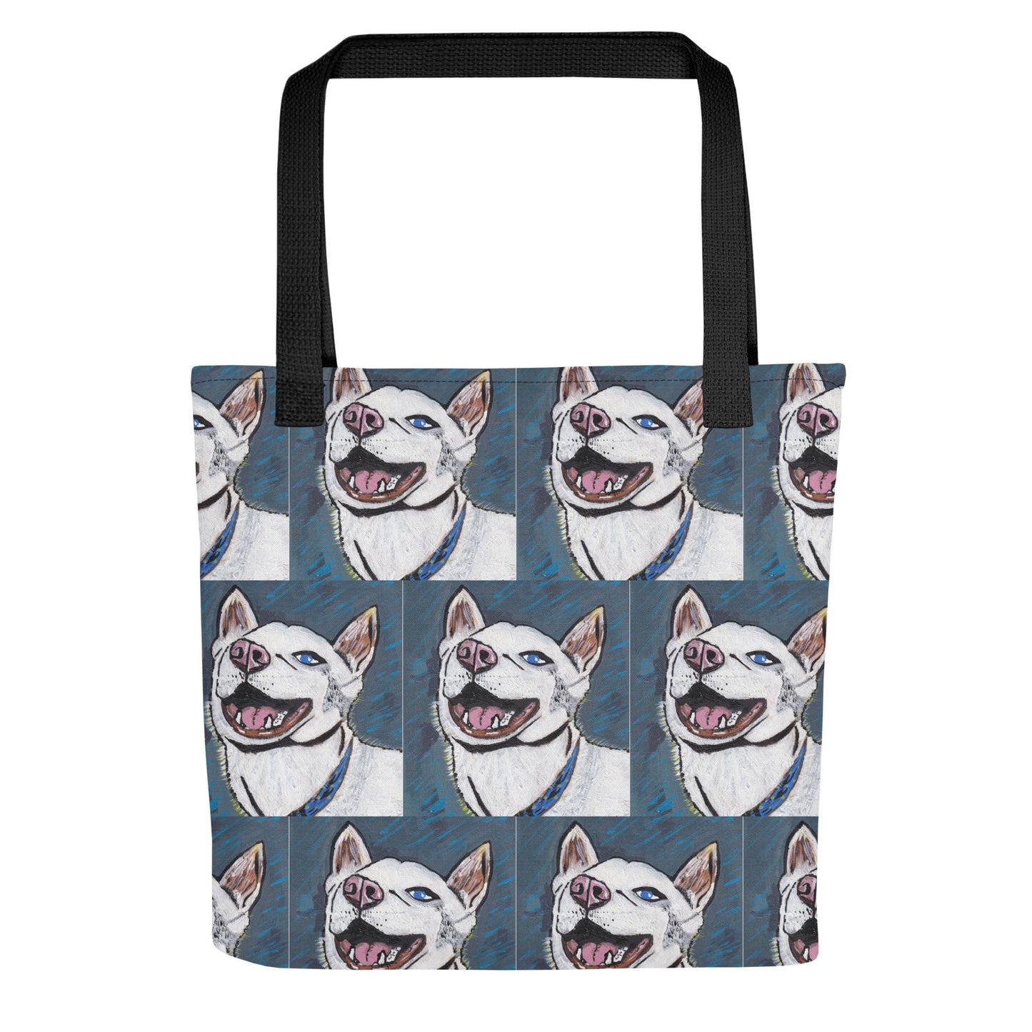 Patterned Nico Face Tote - GrungePup Joyful Husky Repeat