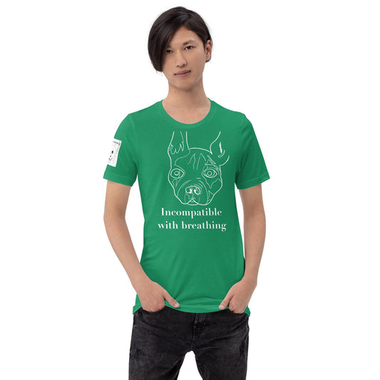 Incompatible With Breathing T-Shirt White Ink - Grungepup Funny Vet Pun