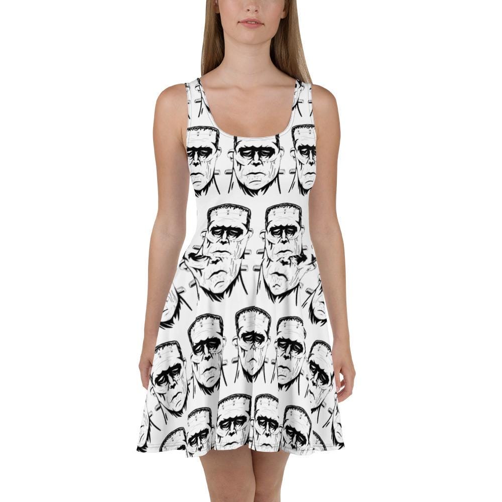 Frank's Monster Skater Dress - GrungePup Spooky Outsider Art